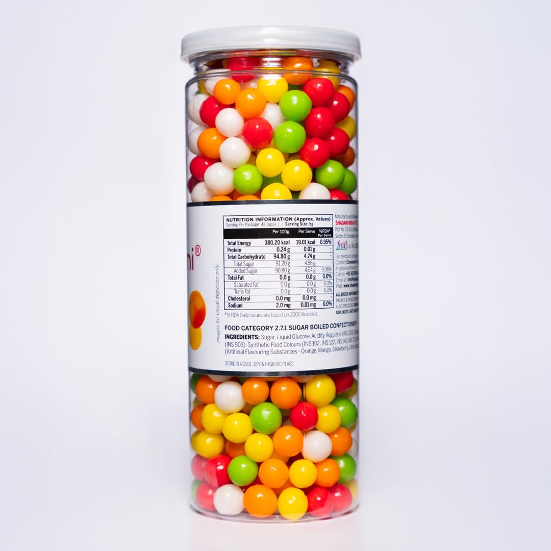 Shadani Mix Fruit Balls (240gm), Mixed Fruit Flavour Candy Ball'S Sweet & Colorful Candy