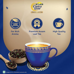 Tata Tea Chakra Gold Premium Leaf Tea - 500gm, 17.6 Ounce | Assam Long Leaf Tea With Added Long Leaves - Rich Aroma & Taste | Medium Caffeine Chai Patti