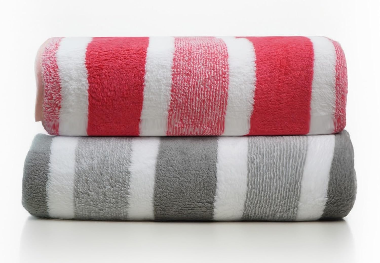 Maxoshine Hand Towel 200 Gsm | Super Soft Quick Dry Microfiber Face Towel For Women Men-Hanging Loop Napkins | Red & Grey (Set Of 2)