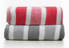 Maxoshine Hand Towel 200 Gsm | Super Soft Quick Dry Microfiber Face Towel For Women Men-Hanging Loop Napkins | Red & Grey (Set Of 2)