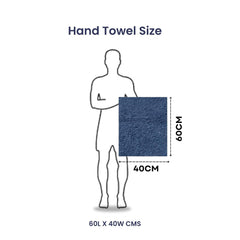 Akiko Home 100% Cotton Essential Series Hand Towels 1200 Gsm | Soft, Absorbent & Durable, Cotton Hand Towel For Bathroom Use, Gentle On Skin- Pack Of 6 (Navy & Maroon)