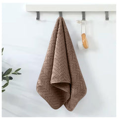 Housse Microfiber Nova Coral Fleece Hand Towel 800 Gsm | Ultra Soft Super Absorbent Towels For Gym, Yoga & Beach (Brown) - Pack Of 4