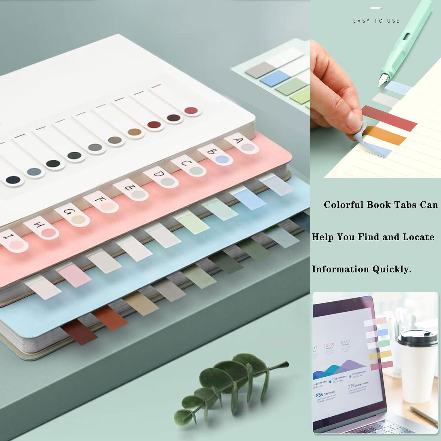 Sticky Tabs 1200pcs Page Markers, Repositionable Book Flags Tabs, Perfect For Documents & Notes
