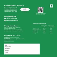 Teabox Mint Green Tea - 100gm, 3.5 Ounce | Exotic Blend Of Premium Green Tea & Real Peppermint Leaves - 100% Whole Leaf Tea | Low Caffeine, 0% Bitterness - Brew Hot Or Cold