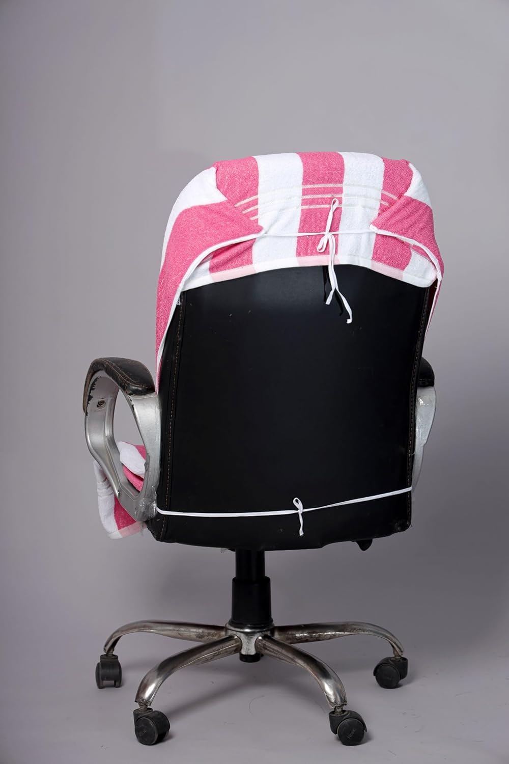 Vvip Home 100% Cotton Luxary Office Chair Towel 550 Gsm (Pink Line)