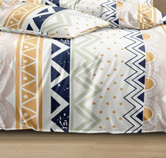 Printed King Size Double Bedsheet With 2 Large Pillow Cover - Size 72 X 78 X 10 Inches, Multicolor | Cotton Elastic Fitted All Around Bedsheet - Breathable & Wrinkle Free
