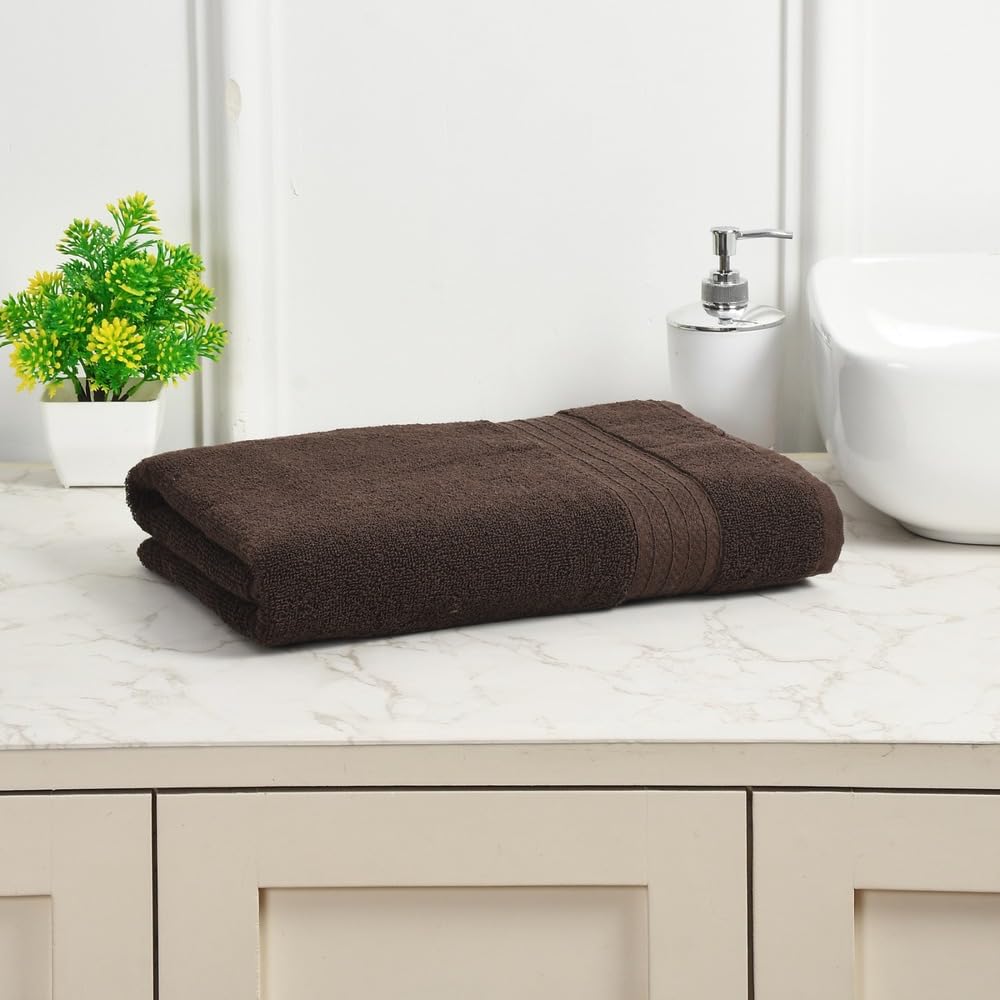 Dioris 100% Cotton Super Soft Bath Towel 600 Gsm | Ideal For Home, Gym & Spa Towel (Brown)