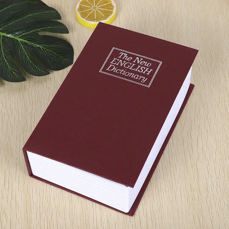 Alloy Steel Book Safe With Combination Lock, Dictionary Book Safe, Portable Safe Box, Great For Storing Cash, Jewellery, Kids, Money & Diamond Ring Small- 18*11.5*5.5 Cm, Colour - Red