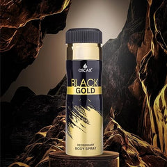 Oscar Gold Black Long Lasting, Premium And Skin Friendly Deodorant Spray Perfume For Unisex, 200Ml 0.6 Fl.oz.