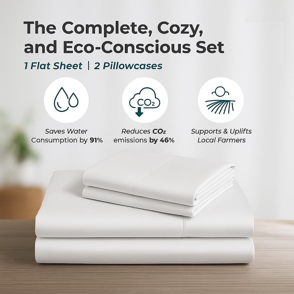 Double Bedsheet For King Size With 2 Pillow Covers - 108 X 108 Inches, White | Soft, Breathable & Skin-Friendly Bedding For Daily Use
