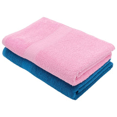 PatPug 100% Indian Ultra Soft Cotton 450 Gsm Bath Towel Large Bath Towel | Highly Absorbent Quick Drying Durable Towel For Men, Women & Kids (Ocean Blue & Baby Pink)