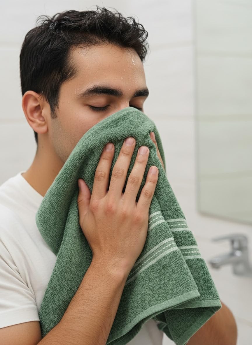Lavone Premium Cotton Bath Towels 450 Gsm (Olive Green) - Pack Of 1