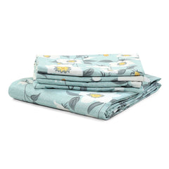Cotton Rich Double Bedsheet With 2 Pillow Covers - 82 X 84 Inches, Light Blue & White | Skin Friendly Fabric For Everyday Comfort - Perfect Gifting For Wedding Anniversary