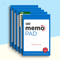 Memo Pad, A5 Notepad, Flip & Fold Paper Cover, 160 Pages, Micro Perforation - Pack Of 5