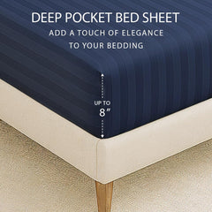 100% Cotton 1 Double Bedsheet For King Size With 2 Pillow Covers | 78 X 72 Inches, Navy Blue - 130 Thread Count Soft & Comfortable | Ideal For Guest Room, Hotel