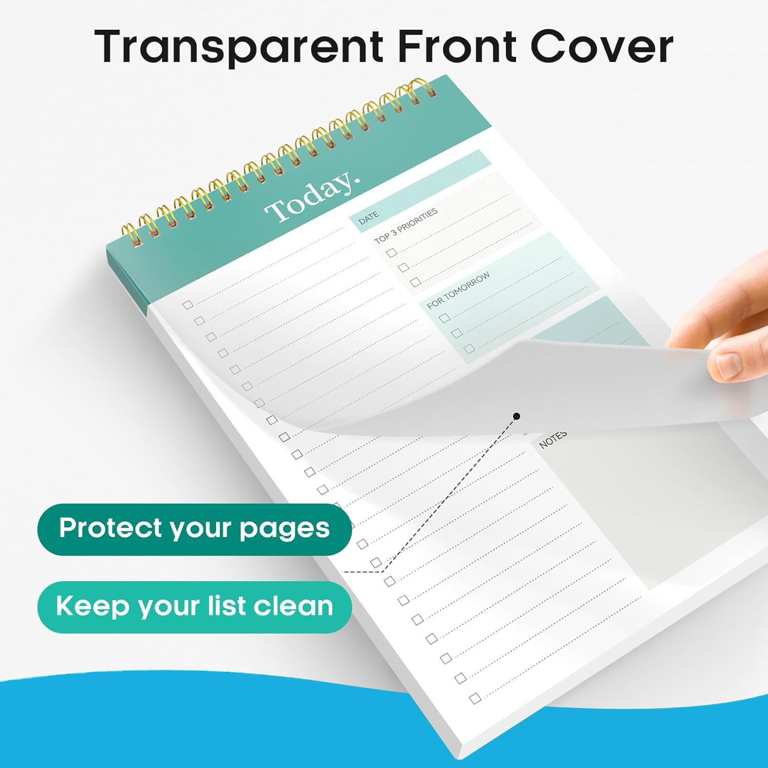 A5 To Do List Notepad - Daily Planner Undated 50 Sheets/100 Pages Tear Off (Green) Pack Of 1