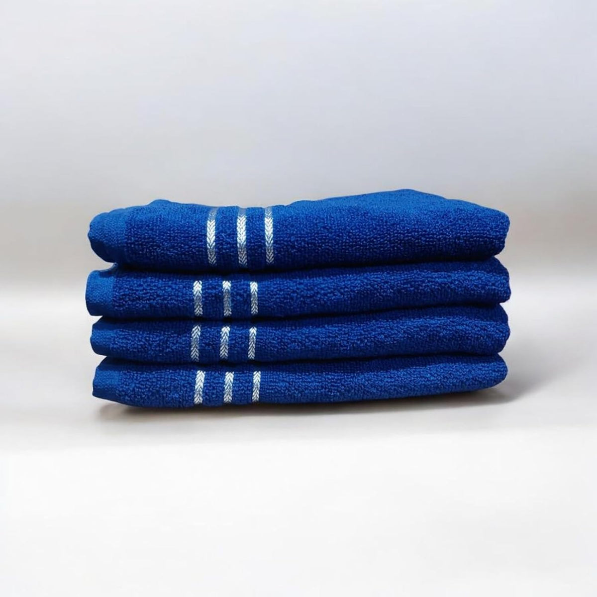100% Cotton Hand Towel 800 Gsm | Ultra Absorbent & Anti-Bacterial Super Soft Gym & Workout Towels (Blue) - 4 Piece