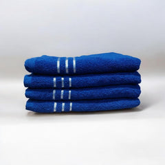 100% Cotton Hand Towel 800 Gsm | Ultra Absorbent & Anti-Bacterial Super Soft Gym & Workout Towels (Blue) - 4 Piece
