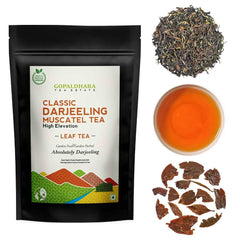 Gopaldhara Classic Darjeeling Muscatel Tea - 250gm Paper Box, 8.8 Ounce | High Elevation Leaf Tea - Rare & Exotic Premium Black Tea | Low Caffeine