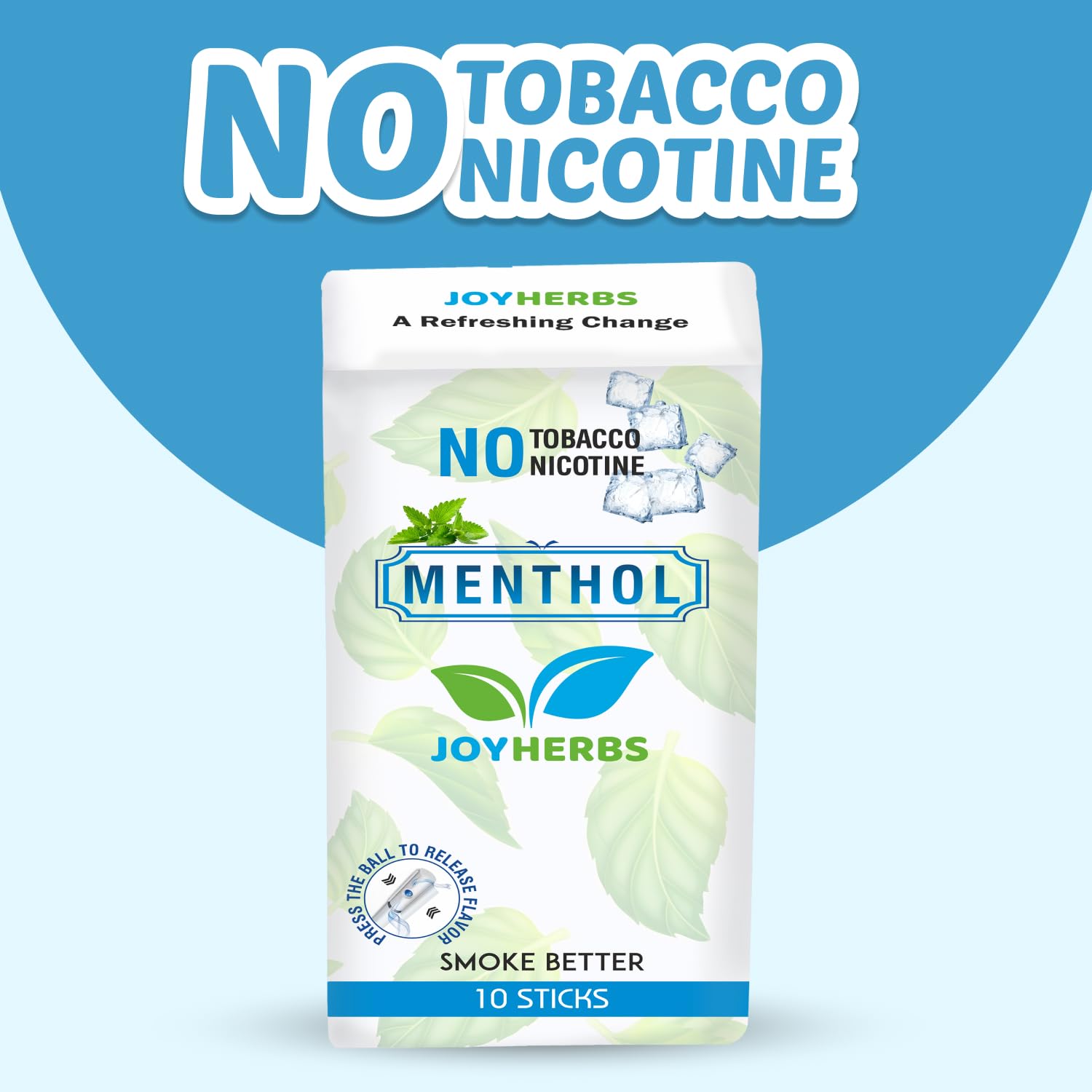 Herbal Cigarettes For Smoking, Mint Flavoured King Size Herbal Smoke Sticks Pack Of 40 - Tobacco Free & Nicotine Free