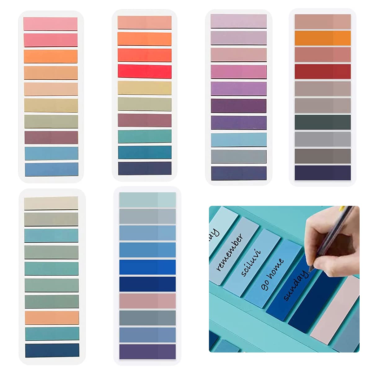 Sticky Tabs 60 Color Sticky 1200pcs Index Tabs Sticky Notes For Notebook, Books, Office Stationery