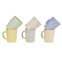 Ceramic Coffee Mugs Set Of 6 - 300ml Each, Multicolor | Milk Mugs - Chai Cups - Tea Cups & Mugs