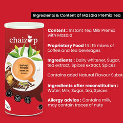 Chaizup Premium 1 Min Instant Masala Tea Premix - Pack Of 3 X 1 Kg Cans, 35.2 Ounce Each | Just Add Hot Water - Assam Masala Chai Powder | Low Caffeine, No Added Color - Home Like Tea