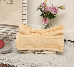 Mush 100% Bamboo Hand Towel 1200 Gsm | Ultra Soft, Absorbent, Quick Dry Towels For Facewash, Gym, Pool, Sports, & Travel - Golden Brown (Pack Of 6)