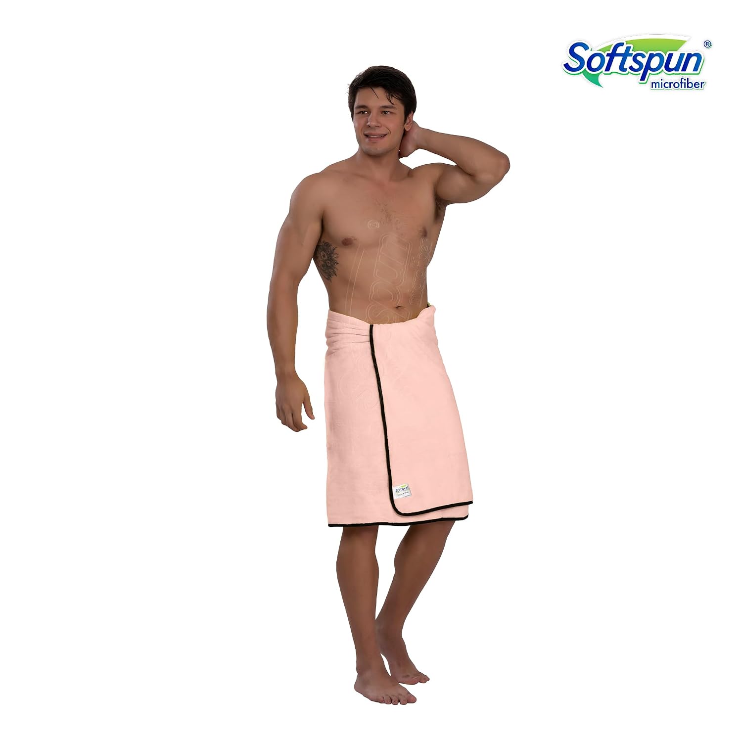 Softspun Microfiber Bath Towel 221 Gsm | Ultra Absorbent Super Soft & Comfortable Quick Drying For Men & Women Daily Use Extra Large Size Towel (Light Pink)