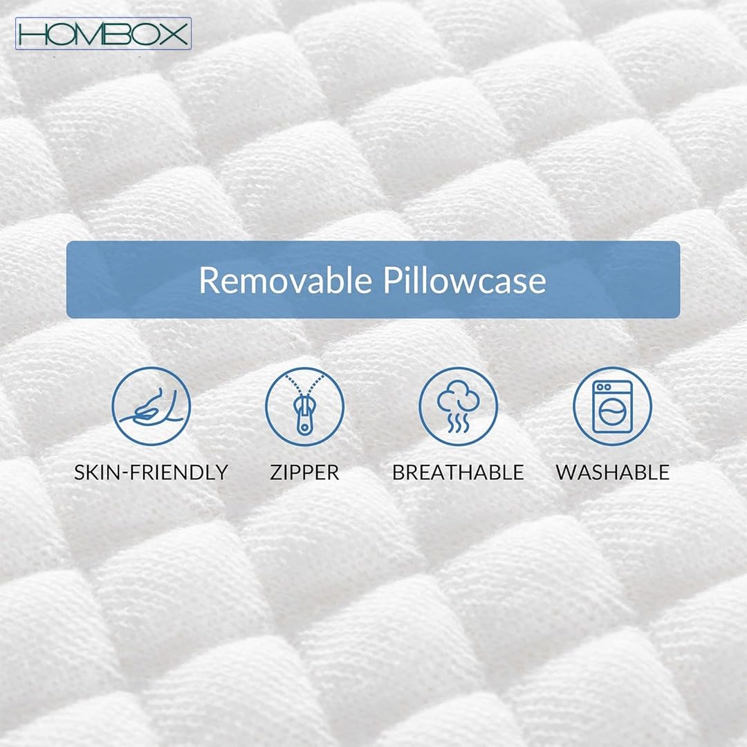 Memory Foam Slim Pillows, Orthopedic Bed Pillow For Sleeping, White, King Size | Ergonomic & Neck Pain Relief, Anti-Slip, Foldable, Breathable, Washable Outer Cover, Adjustable Pillow