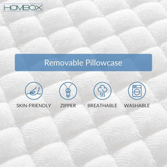 Memory Foam Slim Pillows, Orthopedic Bed Pillow For Sleeping, White, King Size | Ergonomic & Neck Pain Relief, Anti-Slip, Foldable, Breathable, Washable Outer Cover, Adjustable Pillow