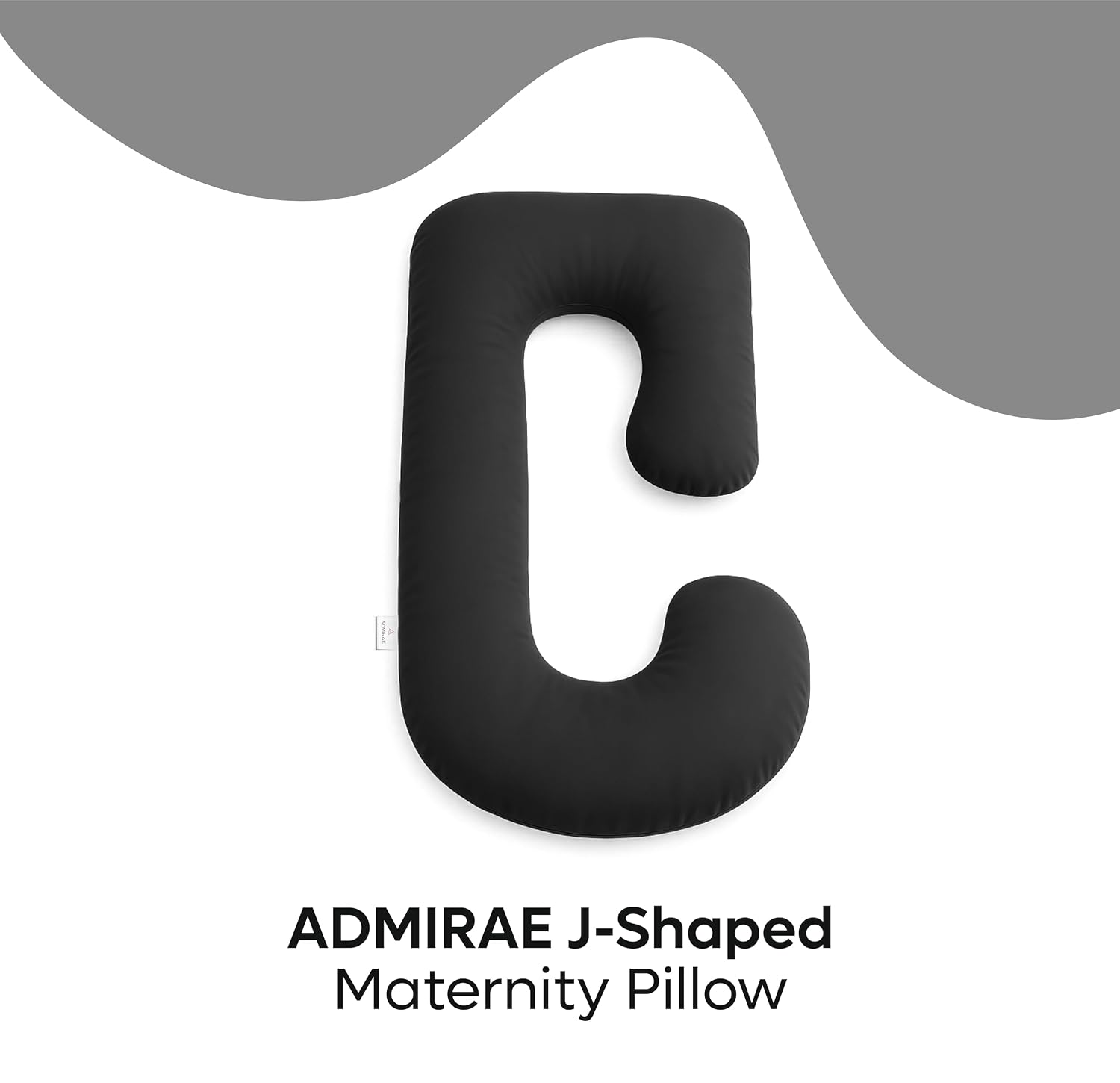 J Shape Pregnancy Pillows For Sleeping, Maternity Support, Soft Pillow, Grey | Multipurpose Pillow For Back, Hips, Support With Removable Washable Velvet Cover, Perfect For All Sleepers