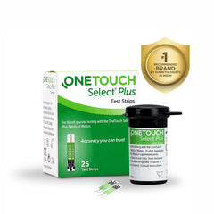 OneTouch Select Plus Test Strips - Pack of 25 Strips | Blood Sugar Test Machine Testing Strips | Global Iconic Brand | For use with OneTouch Select Plus Simple Glucometer