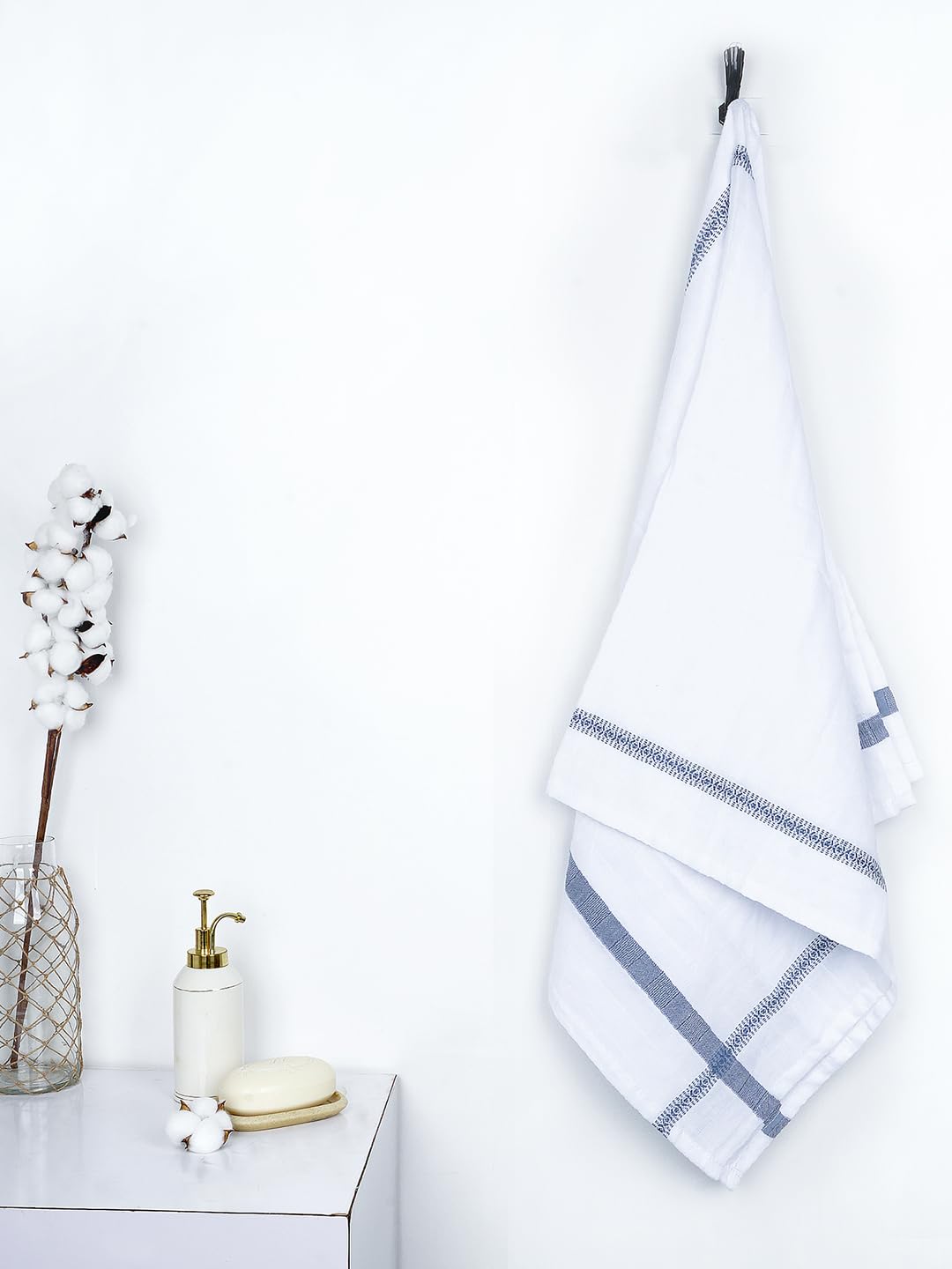 Thirsty Towel By Doctor Towels 300 Gsm | Double Cloth Cotton Bath Towel Quick Dry, Super Soft, High Absorbent | Blue (Pack Of 1)