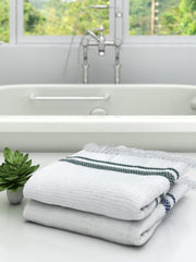Athom Trendz Living Eco Saviour Premium Cotton Bath Towel 400 Gsm | Ultra Soft Super Absorbent Eco-Friendly Pearl White Bath Towels | Machine Washable- Pack Of 2