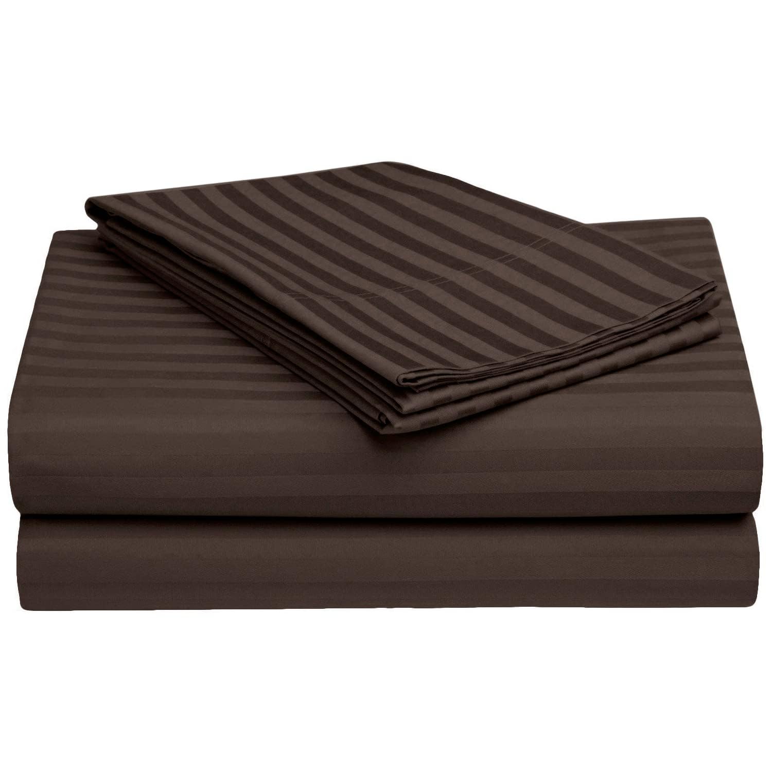 Breathable Single Size Flat Bedsheets With 1 Pillow Covers | 60 X 90 Inches, Coffee | Wrinkle Resistant & Soft Skin Safe | 144 Thread Count