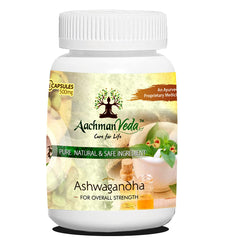 Aachman Veda Ashwagandha Capsules For Men & Women, Stress Management, Strength, Stamina Energy | 60 Capsules 100gm 0.2lbs