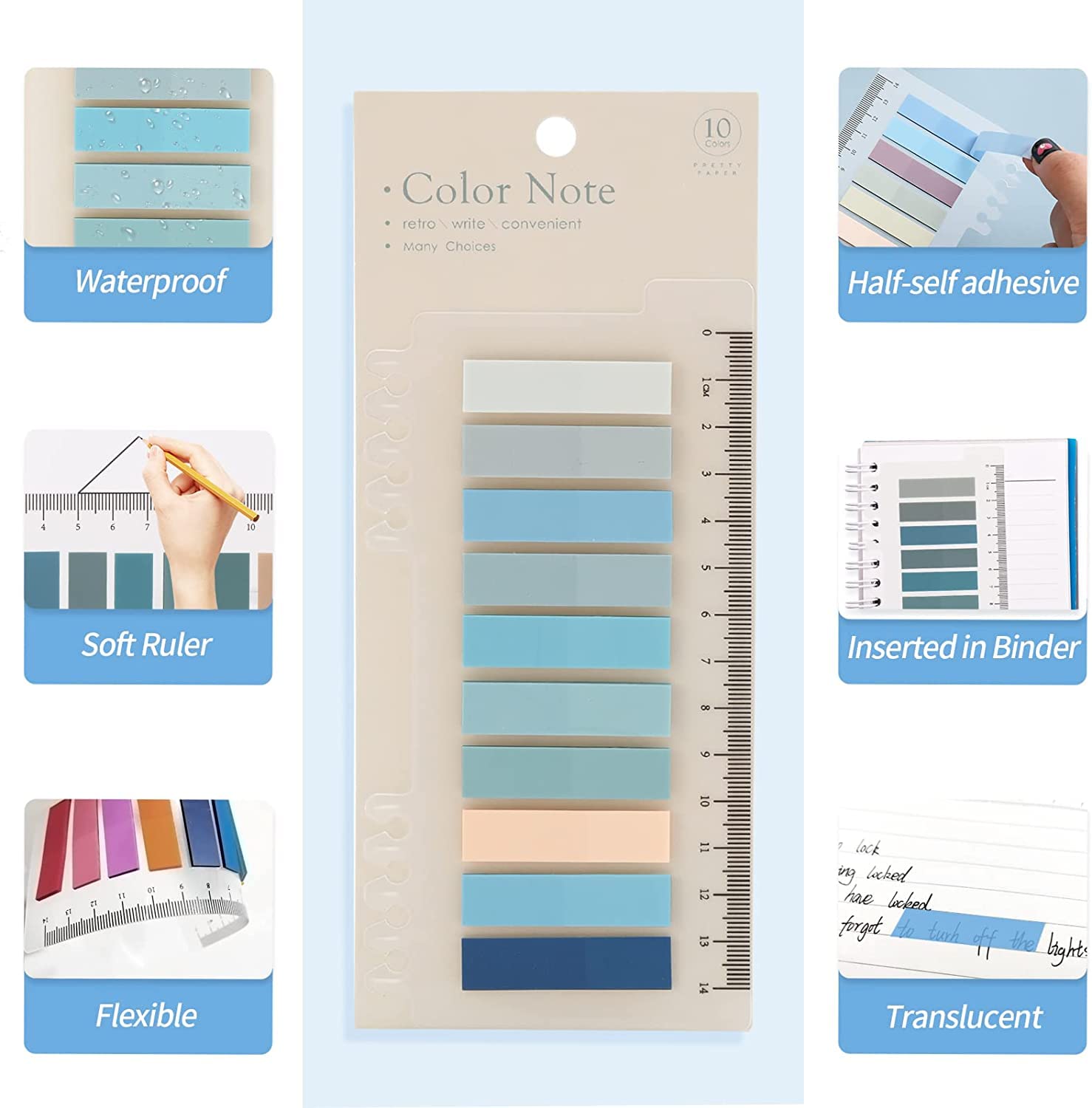 Self Stick Marker Pages Flags Strip Index Tabs For Index, Markers Sticky Note Page Labels