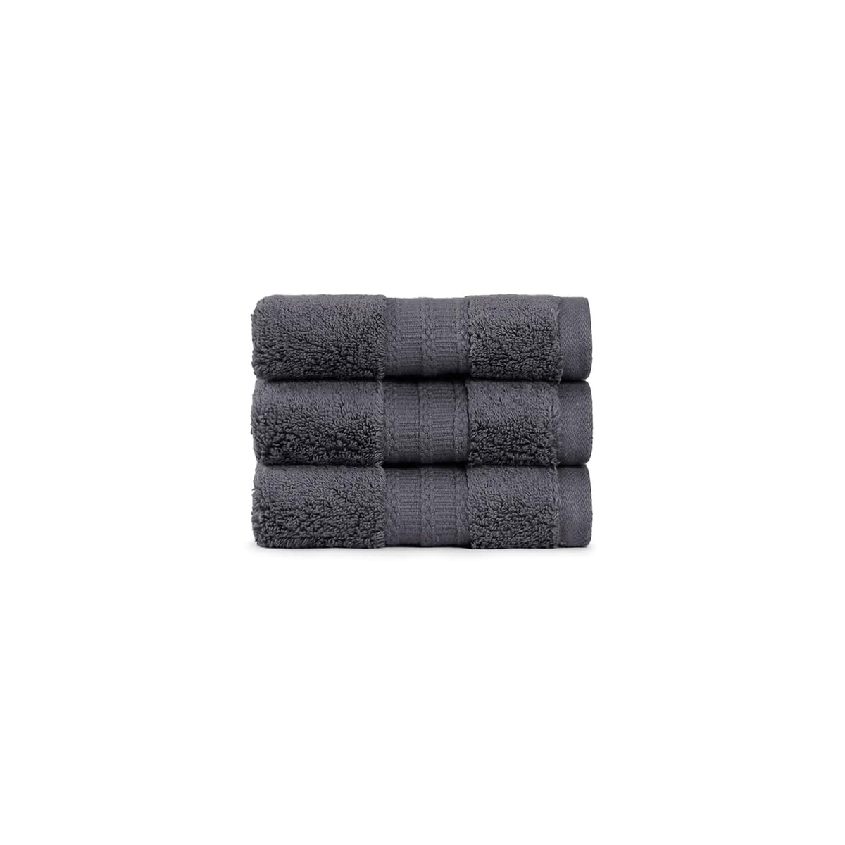 Mytrident Face Towels 600 Gsm | Nectar Soft Collection Wash Towel For Men & Women Face Towels - Ash Grey (3 Pcs)