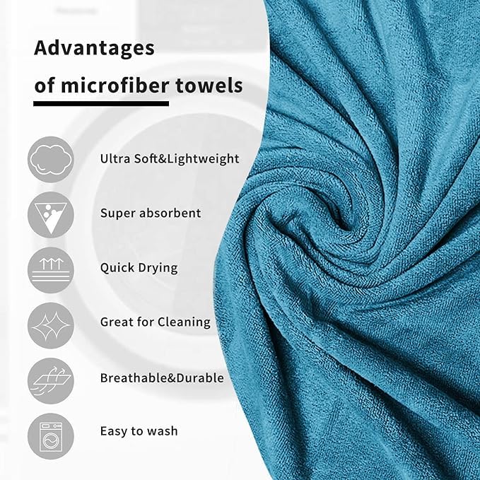 Payaakon – An Ageless Version Microfiber Bath Towels 500 Gsm | Large Size Super Soft Coral Fleece Bathing Towel With Button Quick Dry Super Absorbent-Bath Towel (Blue)
