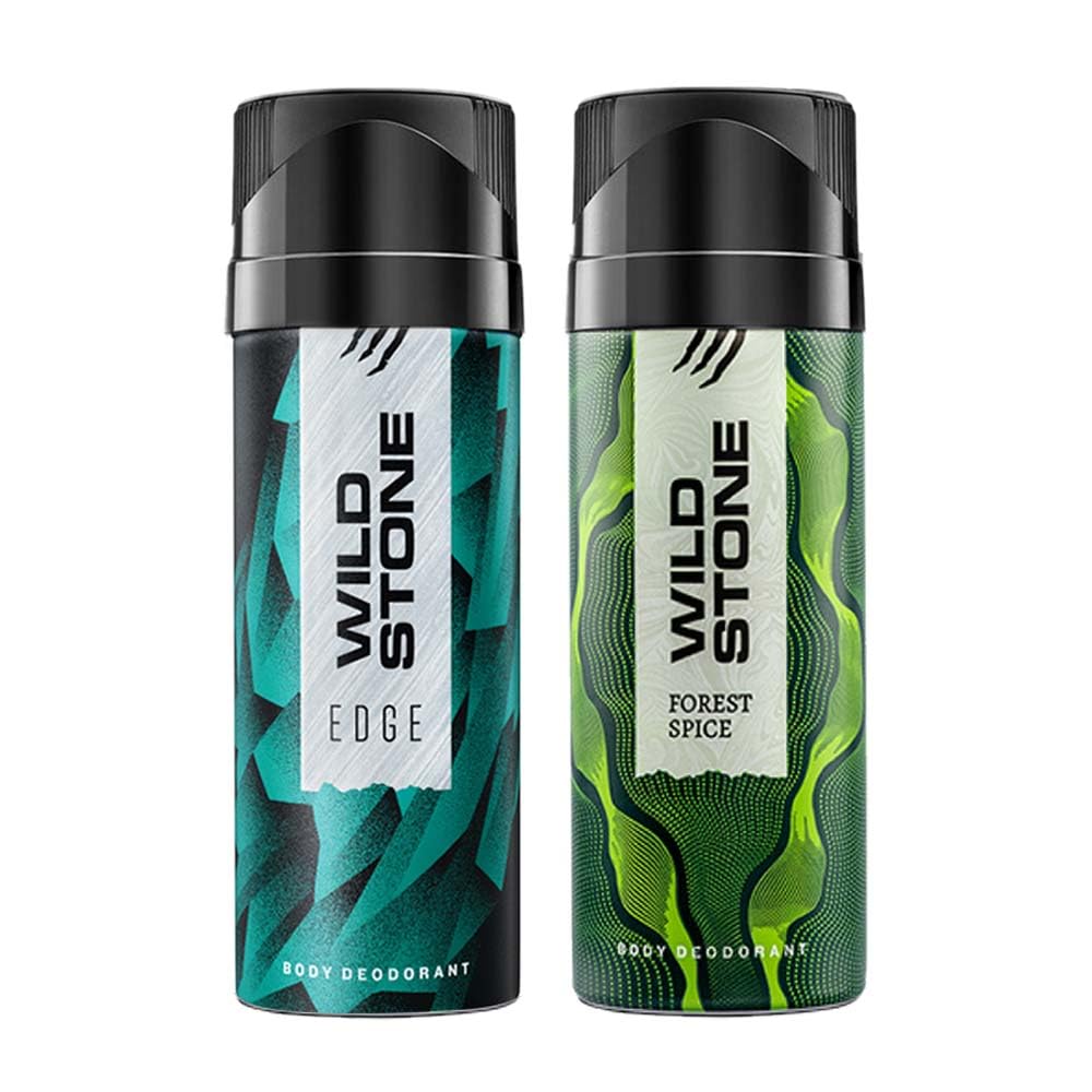 Wild Stone Edge & Forest Spice Deodorants Body Spray For Men 300ml 10.1 Fl.oz. | Perfect Gift Set | Pack Of 2