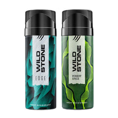 Wild Stone Edge & Forest Spice Deodorants Body Spray For Men 300ml 10.1 Fl.oz.| Pack Of 2 | Long Lasting Fragrance