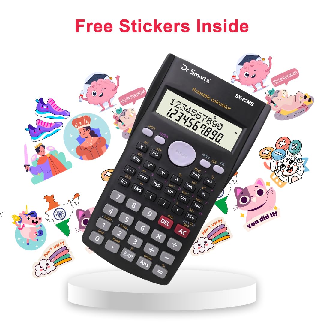 Scientific Calculator For Students, Engineers, Scientists & College, 240 Functions, 12 Digit, 2-line Display Advanced Scientific Calculator SX-82MS, Scientific Calculator (Black)