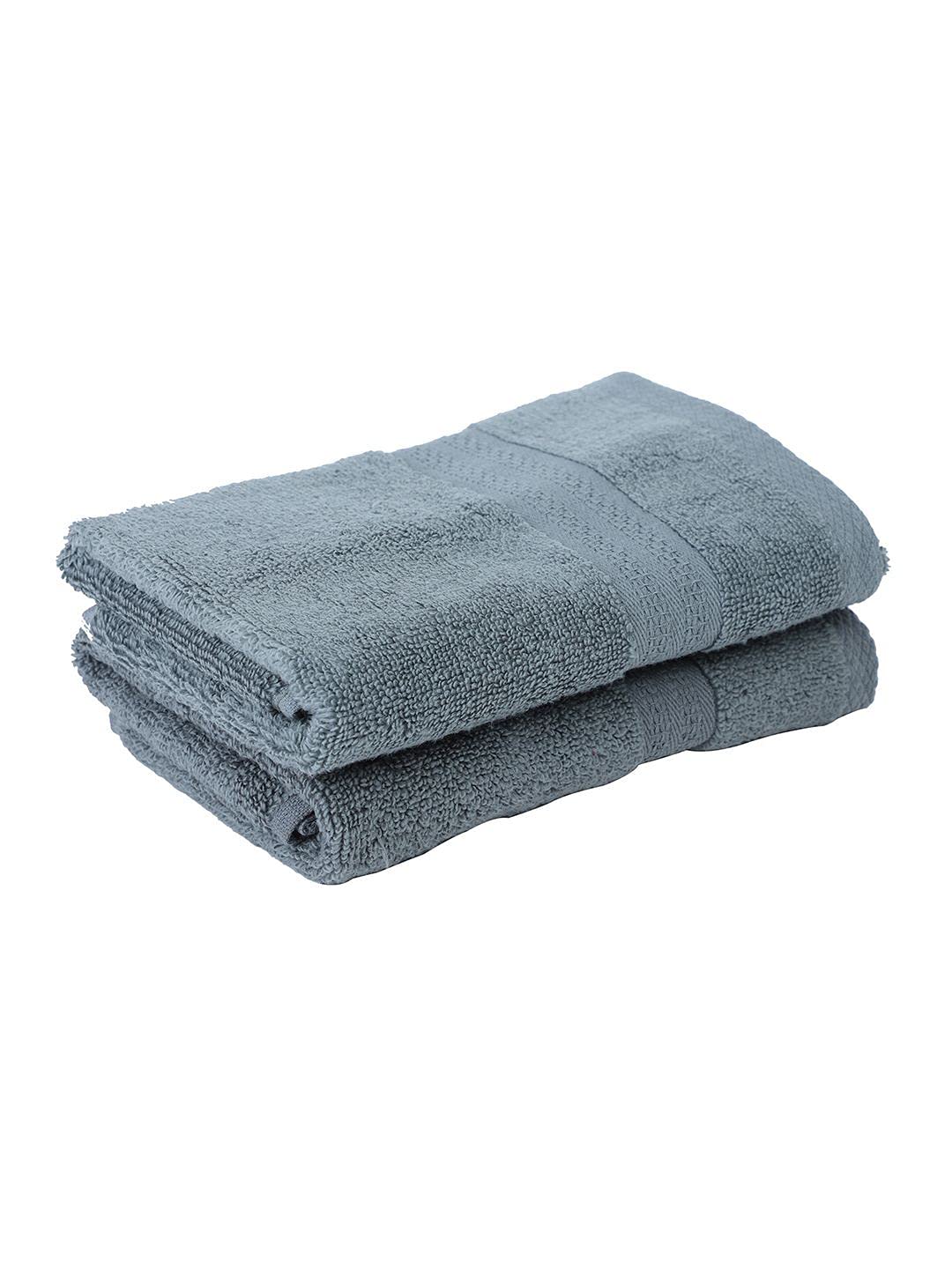 Bianca Ultra Soft Zero Twist 100% Cotton Towel Hand Towel 480 Gsm | Super Absorbent, Fluffy, Aerocore Organic Technology - For Men, Women, Gym, Kitchen (Grey)- Pack Of 4