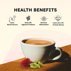 Golden Tips Saffron Cardamom Tea - 250gm, 8.8 Ounce | Exotic Robust CTC Chai - Kesar Elaichi Chai | Caffeine Free, Artificial Flavor Free