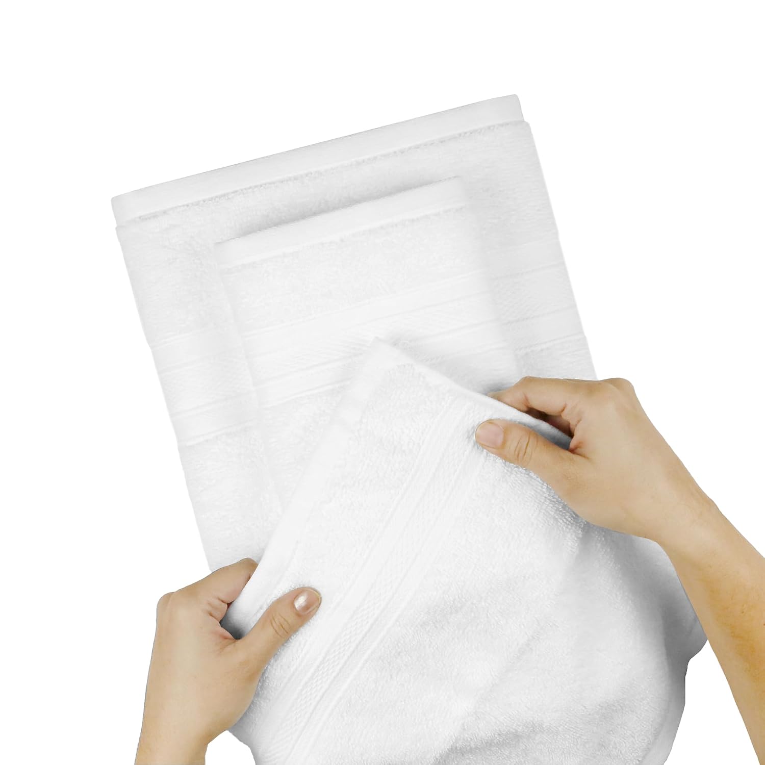 Trident Soft Comfort Air Rich Bath Towels 500 Gsm | 100% Cotton Towel, Super Soft, Highly Absorbent, 6 Pieces (White)