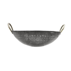 Iron Hammered Kadai 9 Liters | Deep Frying Kadai Handmade Useful For Frying & Cooking - Free Stainless Steel Scrubber