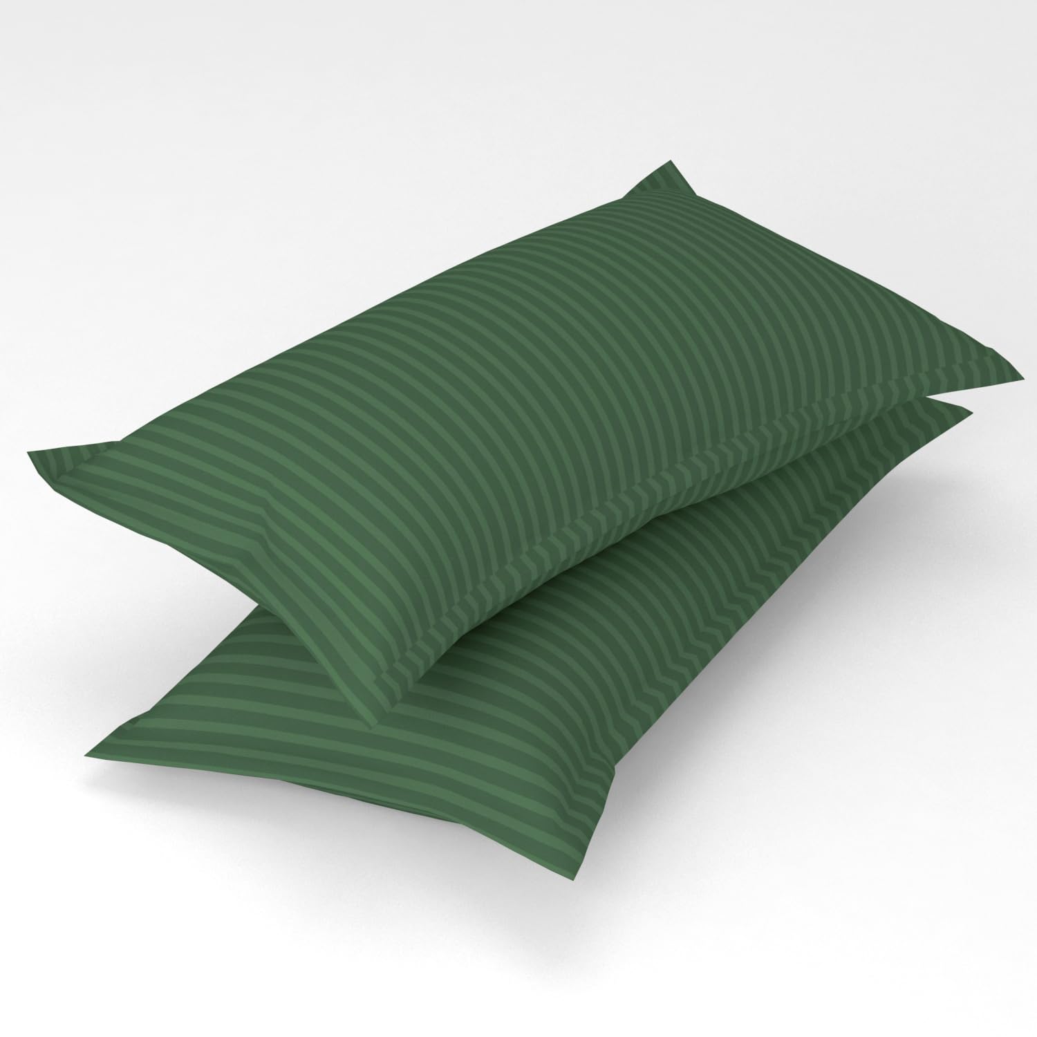 Cotton Elastic Fitted King Size Double Bed Bedsheet With 2 Pillow Covers - 72x78x6 Inches, Dark Green | Durable Bedsheets For Everyday Comfort