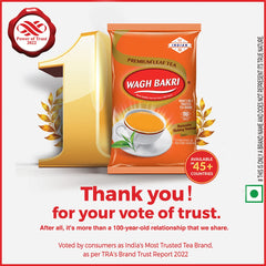 Wagh Bakri Premium Leaf Tea - 500gm, 17.6 Ounce | Rich Color, Strong & Refreshing Taste, Awesome Aroma Chai Patti