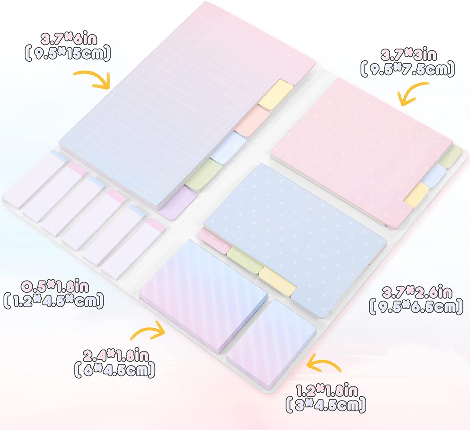 Stick Notes Pad With Bookmark Index For Planner Sticky Notes For School, Office Supplies - Pink